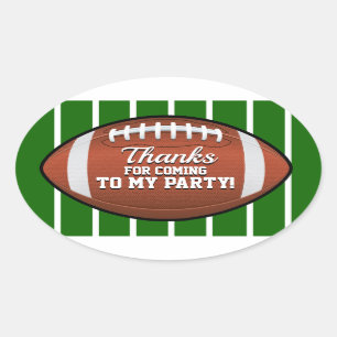 Personalized Football Thank You Sticker