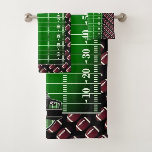 Personalized Football Theme Bath Towel Set