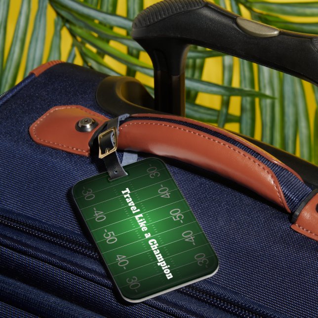 Personalized Football Theme Luggage Tag (Front Insitu 1)