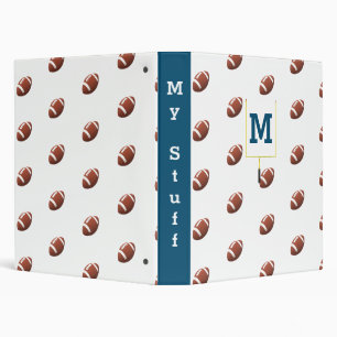 Personalized Football Themed 3 Ring Binder
