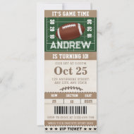 Personalized Football-Themed Birthday Ticket Invitation