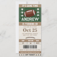 Personalized Football-Themed Birthday Ticket