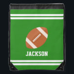 Personalized Football Themed Drawstring Bag<br><div class="desc">Fun personalized sports themed design.</div>
