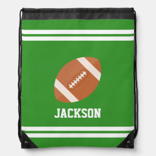 Personalized Football Themed Drawstring Bag