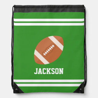 Personalized Football Themed Drawstring Bag