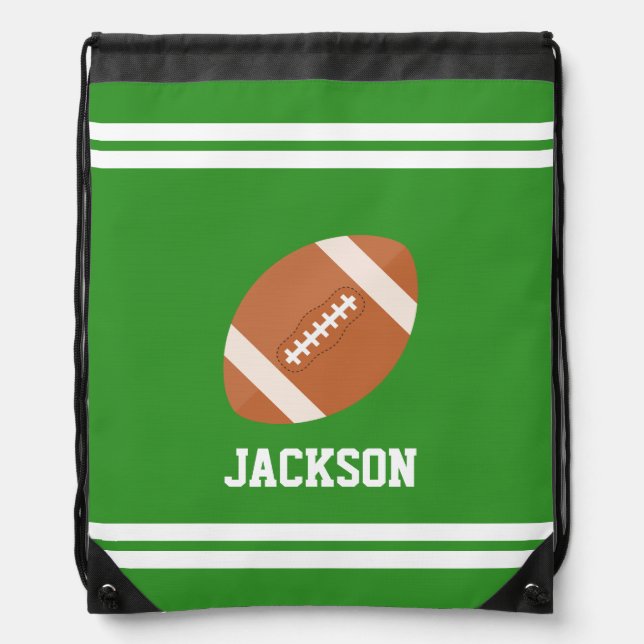 Personalized Football Themed Drawstring Bag (Front)