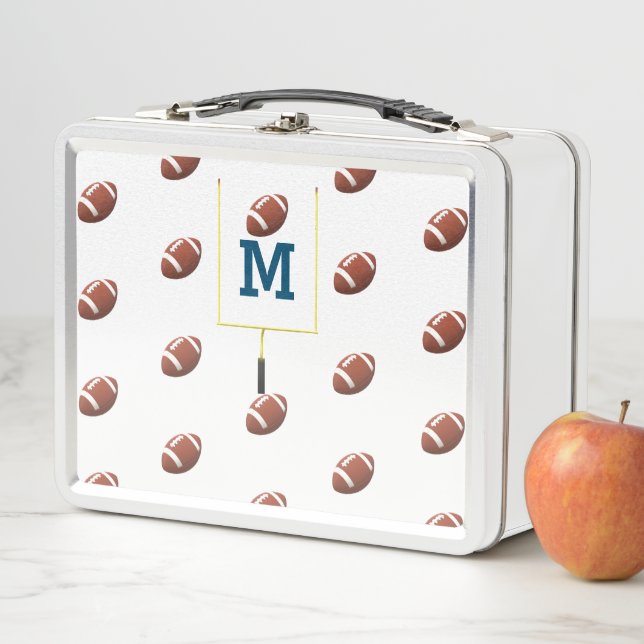 Personalized Football Themed Metal Lunch Box (In Situ)