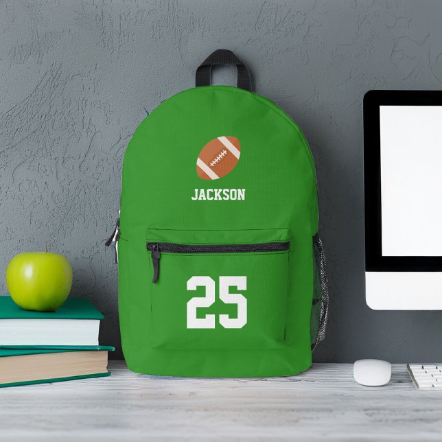 Personalized Football Themed Printed Backpack (Creator Uploaded)