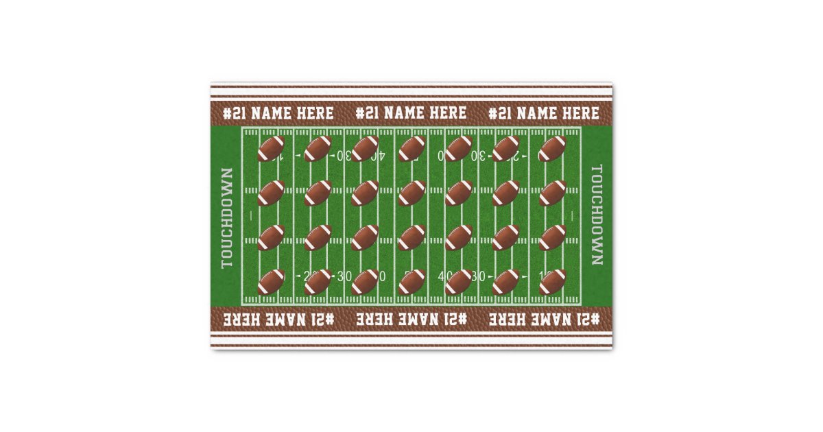 Personalized Football Tissue Paper Name and Number Zazzle