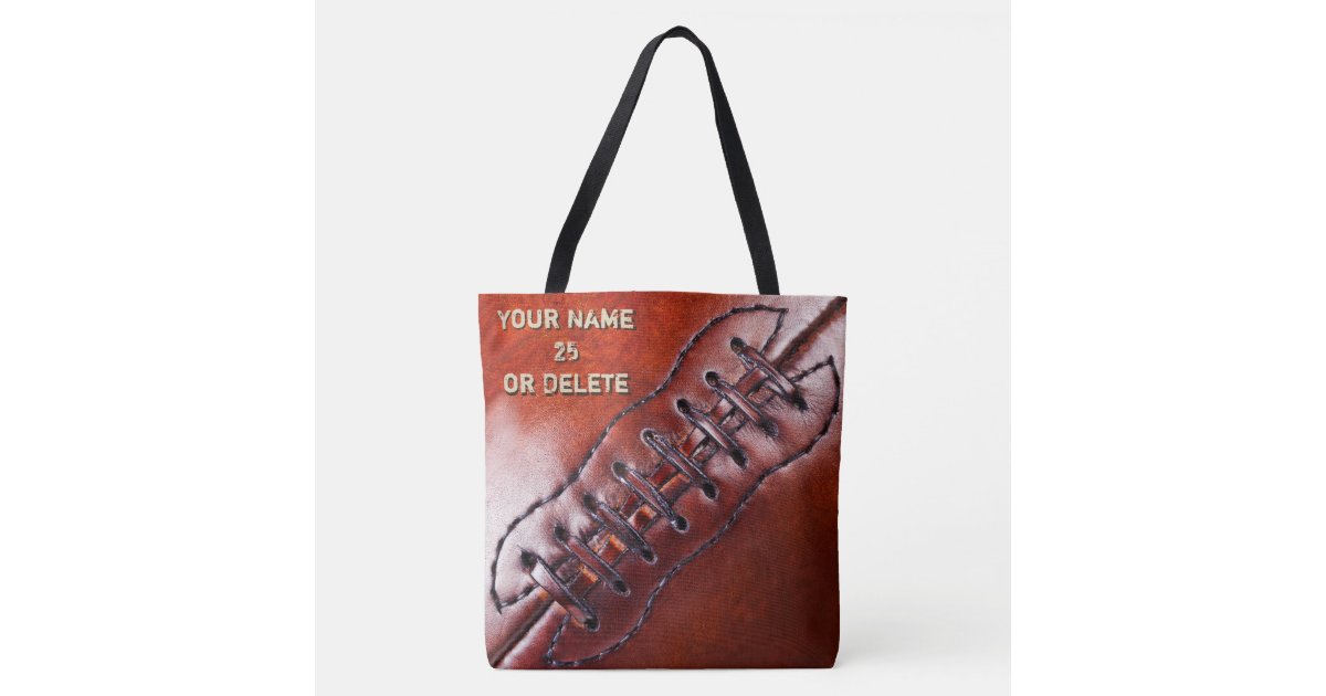 Monogrammed Football Tote Bag