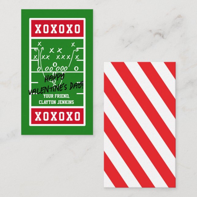 Personalized Football Valentine's Day Cards (Front/Back)