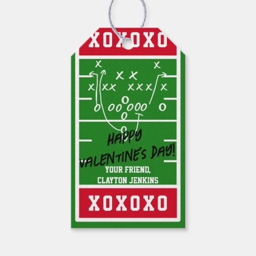 Personalized Football Valentines Day Cards Gift Tags