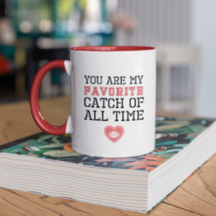 Personalized football Valentine's Day couples Mug