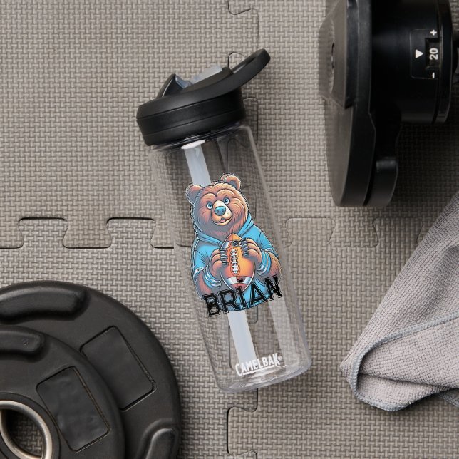 Personalized Football Water Bottle (Gym (Rotated))