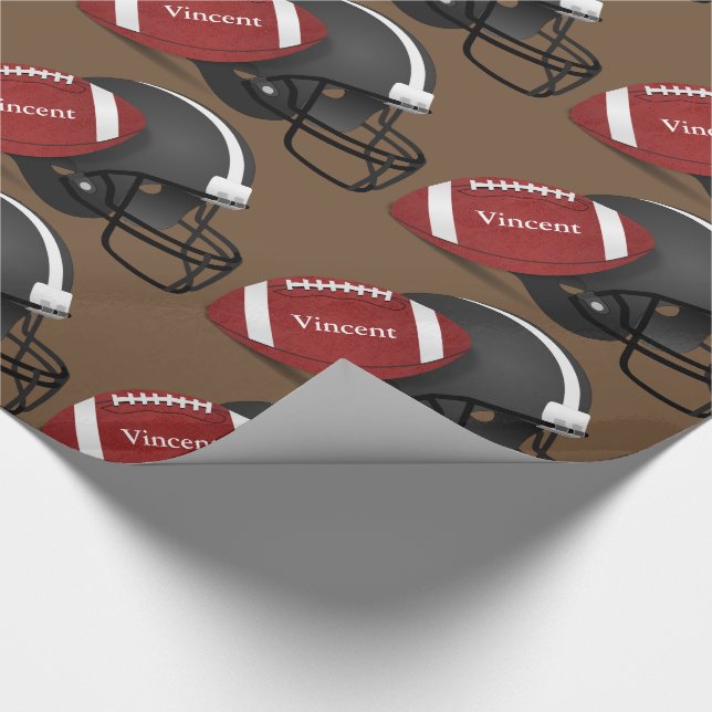Personalized Football Wrapping Paper (Corner)