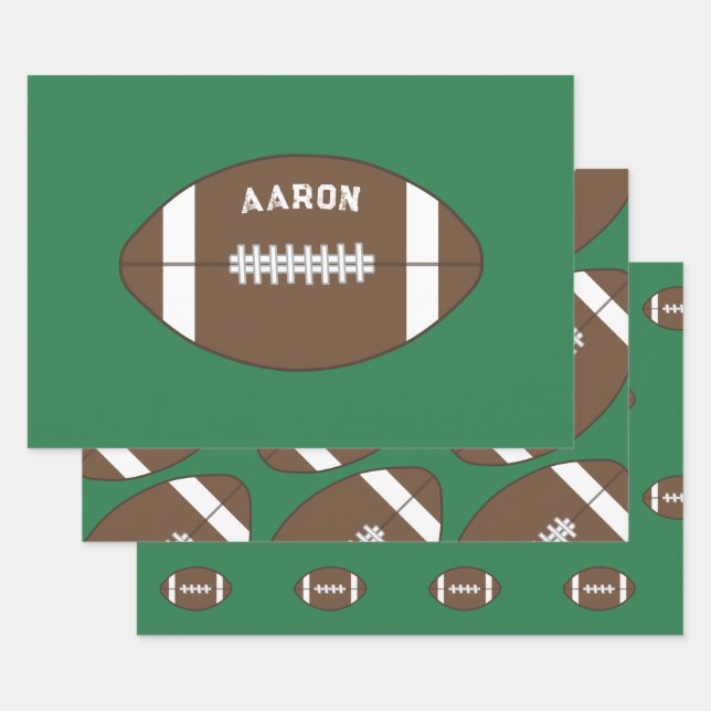  Personalized Football Wrapping Paper Set (Set)