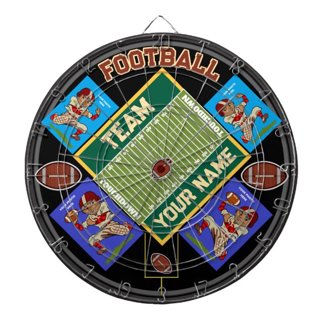 Personalized Football YOUR PHOTOS Dart Board (Front)