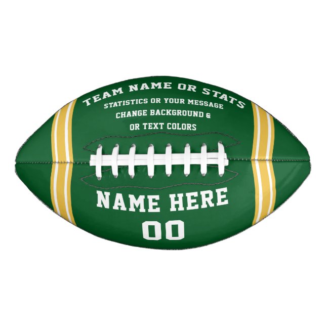 Personalized Footballs, Green Football, Customize Football (Front)