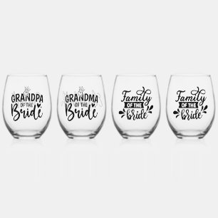 Personalized for Bride’s Family Stemless Wine Glass