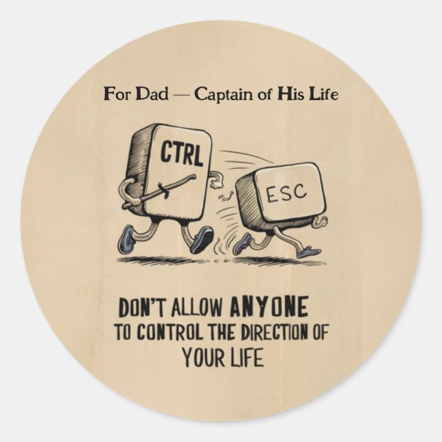 Personalized For Dad Captain of His Life Sticker (Front)
