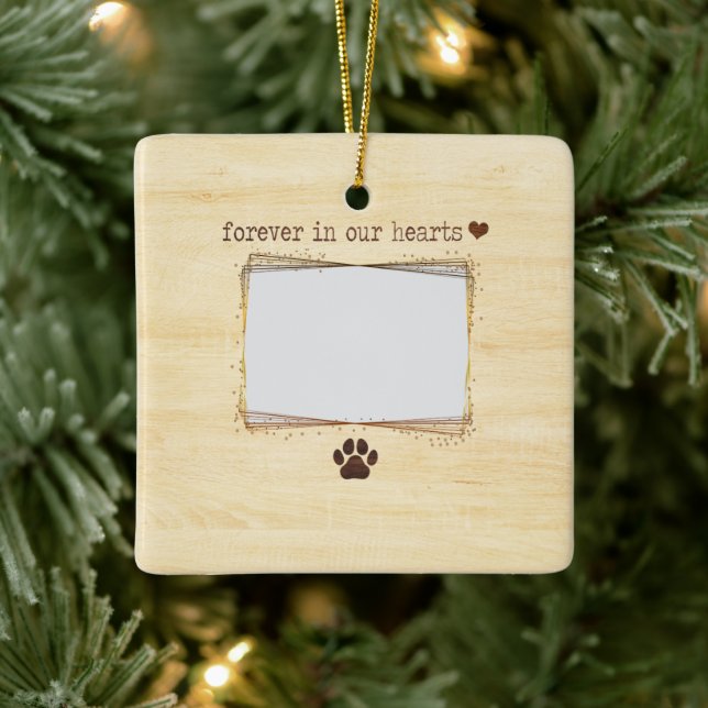 Personalized For Ever In Our Hearts Pet Ceramic Ornament (Tree)