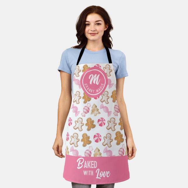 Personalized for Grandma Gingerbread & Sugarplum  Apron (Worn)