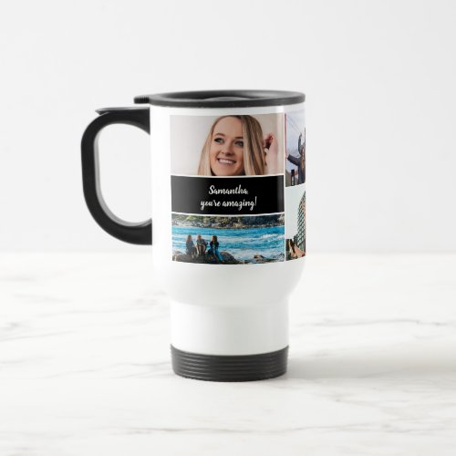 Personalized for her Photo Collage We love You Travel Mug