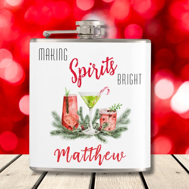 Personalized for Him Holiday Cocktails Design Flask (Creator Uploaded)