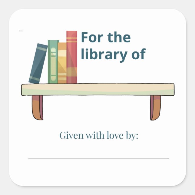 Personalized For the Library Of Name Label (Front)