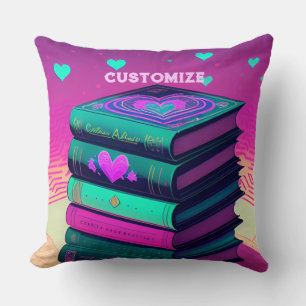 Personalized For The Love Of Books Throw Pillow
