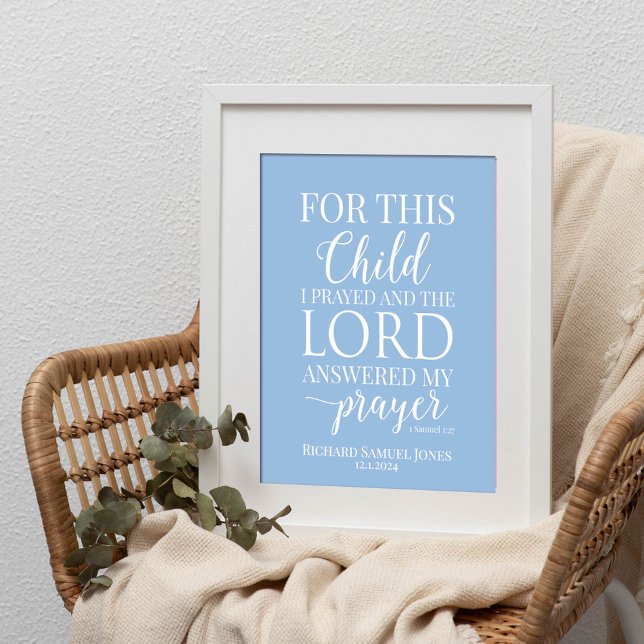 Personalized For this child I prayed baby boy Poster (Creator Uploaded)