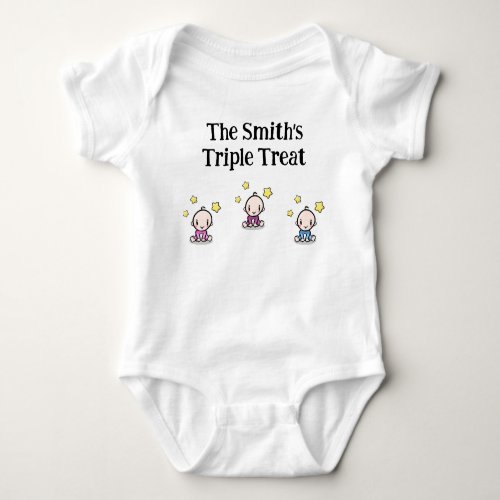 personalized for triplets triplets gift idea  baby bodysuit
