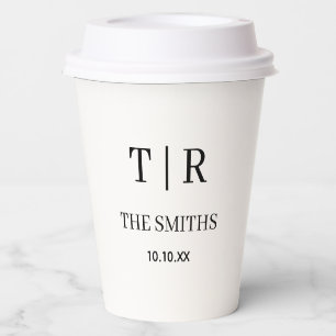 Personalized for Weddings Minimalist and Elegant Paper Cups