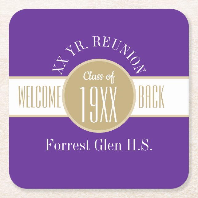 Personalized for you!! Class Reunion Paper Coaster (Front)