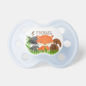Personalized Forest Animals Baby Boy Pacifier (Front)