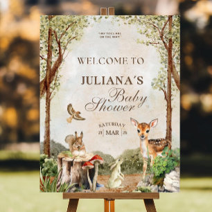 Personalized Forest Baby Shower Welcome Sign