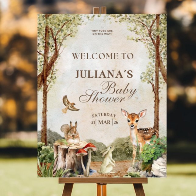 Personalized Forest Baby Shower Welcome Sign (Creator Uploaded)