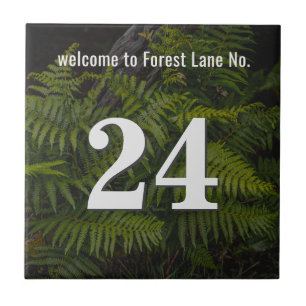 Personalized forest fern House / Apartment Number Ceramic Tile