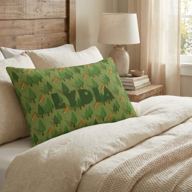 Personalized Forest Fox Baby Accent Pillow (Creator Uploaded)