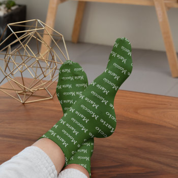 Personalized Forest Green Name Socks by Liveandheal at Zazzle