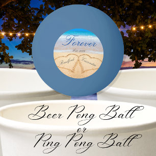 Personalized Forever Hearts in Sand Ping Pong Ball