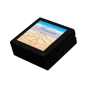 Personalized Forever   Hearts in Sand  Wedding Gift Box