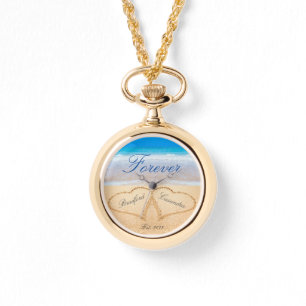 Personalized Forever   Hearts in Sand  Wedding   Watch