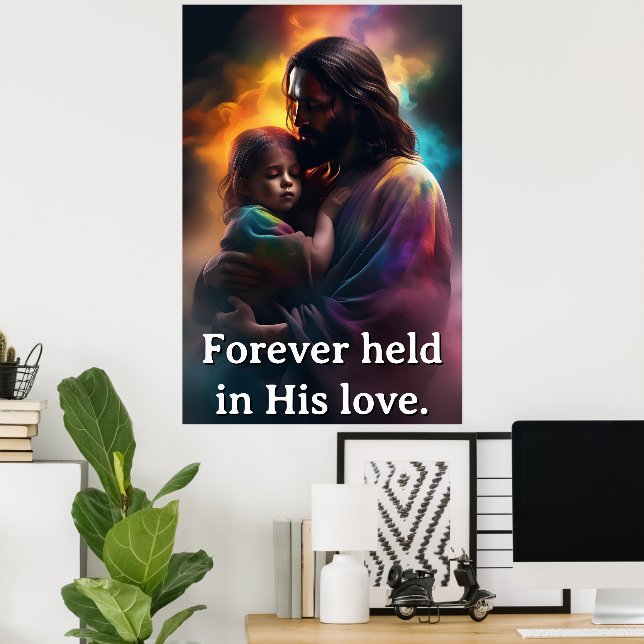 Personalized Forever Held In His Love Poster (Home Office)