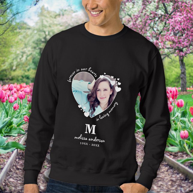 Personalized Forever In Our Hearts Photo Memorial  Sweatshirt (Creator Uploaded)