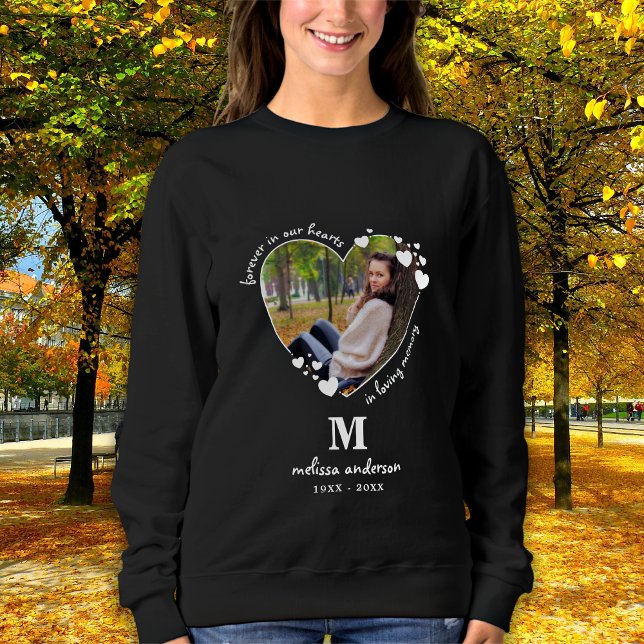 Personalized Forever In Our Hearts Photo Memorial  Sweatshirt (Creator Uploaded)