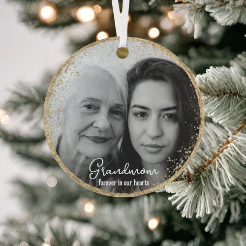 Personalized Forever in our Hearts Photo Memory Metal Ornament