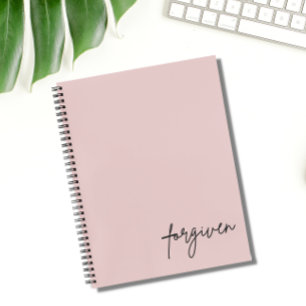 Personalized Forgiven Minimalist Blush Christian Notebook