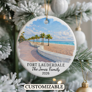 Personalized Fort Lauderdale Ornament, Florida Ceramic Ornament