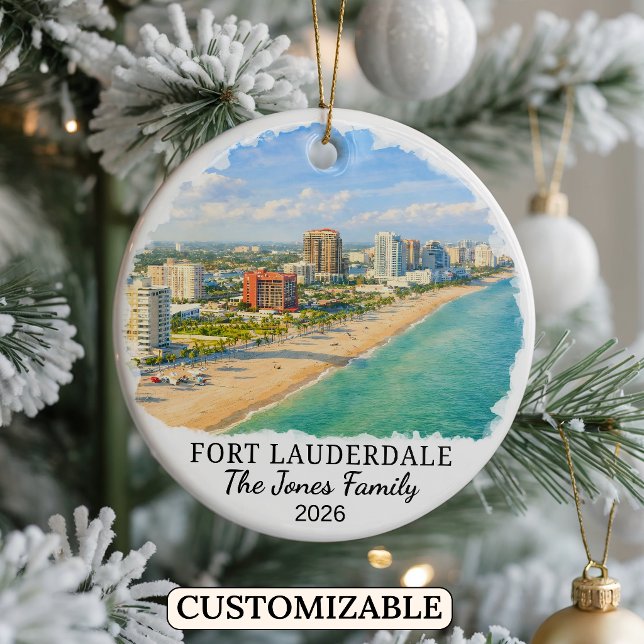 Personalized Fort Lauderdale Ornament, Florida Ceramic Ornament (Creator Uploaded)